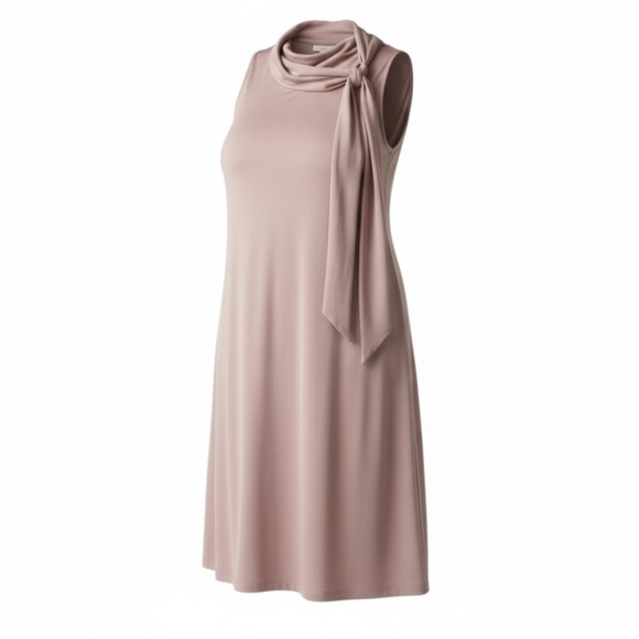 NWT Bobbie Bee Sleeveless Trapeze Dress Size 16 Blush Rose Cowl Neck Short Dress - Picture 11 of 12